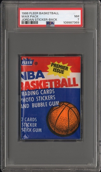 1986-87 Fleer Basketball Sealed Hobby Pack (Micheal Jordan Rookie Sticker on the Back!) Graded PSA 7